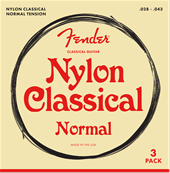Nylon Acoustic Strings, 100 Clear/Silver, Tie End, Gauges .028-.043, 3-Pack