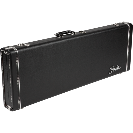 G&G Deluxe Strat/Tele Hardshell Case, Black with Orange Plush Interior, Fender Amp Logo