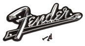 Fender Black Panel Amplifier Logo, Silver/Black