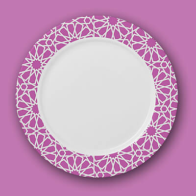 --- DISCONTINUE ---Assiette à motifs mauve