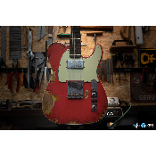 Fender Custom Shop S20 Telecaster Heavy Relic Aged Fiesta Red over 3 Colors Sunburst - Guitare Electrique