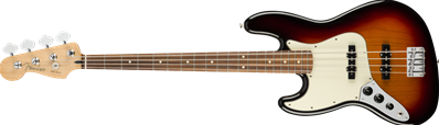 ---DISCONTINUE---Player Jazz Bass Left-Handed, Pau Ferro Fingerboard, 3-Color Sunburst