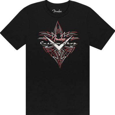 Fender Custom Shop Pinstripe T-Shirt, Black, S