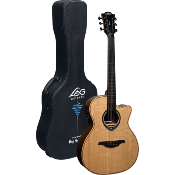 guitare electro-acoustique lag hyvibe 30 auditorium cutaway electro
