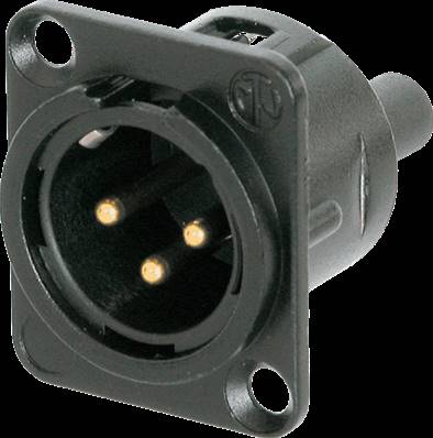 --- DISCONTINUE ---Neutrik NC3MD-S-1-B - emb. XLR M noir contacts or born.