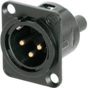 --- DISCONTINUE ---Neutrik NC3MD-S-1-B - emb. XLR M noir contacts or born.