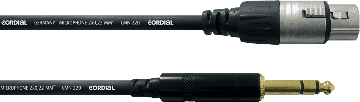 Cordial CFM1.5FV - câble audio sym rean xlr f/jack mâle stéréo 1,5m