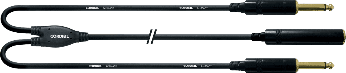 Cordial CFY0.3GPP - câble bretelle rean j. mono f/2 jacks mono m 0,3m