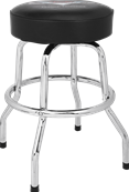 Fender Custom Shop Chevron Logo Barstool, Black/Chrome, 24