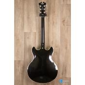 Guitare électrique d'Angelico Premier DC Black Flake