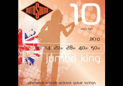 Rotosound JK10 - Jeu de Cordes Guitare Acoustique Jumbo King Extra Light 10-50