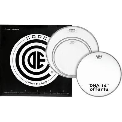 Code Drumheads Pack de Peaux dna clear standard  cc 14 dna coated