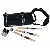 Baguettes batterie Vic Firth 5A avec housse et couteau suisse batteur