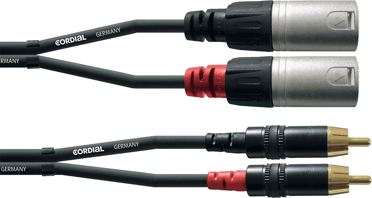 Cordial CFU1.5MC - câble audio double rean 2x xlr m./2x rca 1,5 m