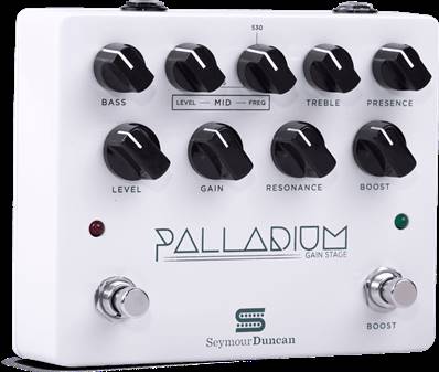 --- DISCONTINUE ---Seymour Duncan MSD-GS-W - pédale d'effets palladium gain stage blanche