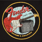 T-shirt fender 1946 guitars and amplifiers vintage black M