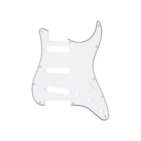 Yellow Parts EZ1100W - Pickguard (Plaque de Protection) Type Strat Blanche 3 Plis