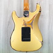 Guitare electrique Fender Custom Shop 60's strat duel Mag II limited gold over sunburst heavy relic