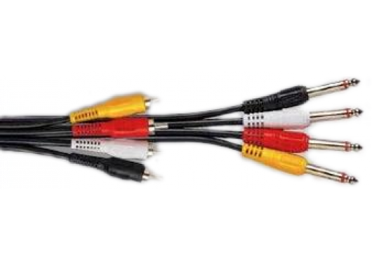 --- DISCONTINUE ---Yellow Cable MU02 - Cable Audio Multicables 4 Jacks Mono Mâle/4 RCA Mâle 3m