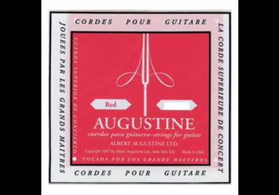 Augustine ROUGE6-MI - Corde Guitare Classique Serie Standard 6ème Mi Filé Argent Rouge