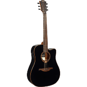 guitare electro-acoustique lag dreadnought cutaway electro black