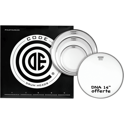 Code Drumheads Pack de Peaux rr clear fusion  cc 14 dna coated