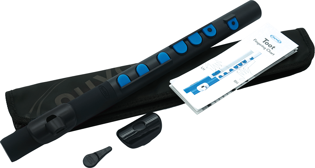 Nuvo TOOT - Flûte traversière en plastique noire et bleue