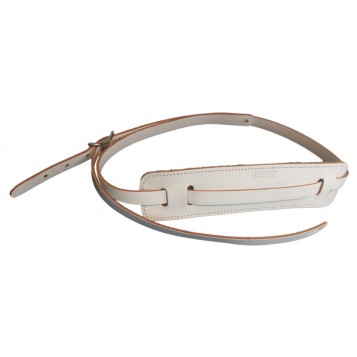 --- DISCONTINUE ---Gretsch Vintage LEATHER Guitar STRAP Vintage WHITE