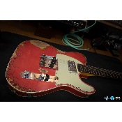 Fender Custom Shop S20 Telecaster Heavy Relic Aged Fiesta Red over 3 Colors Sunburst - Guitare Electrique