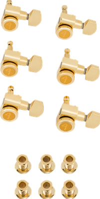 Locking Stratocaster/Telecaster Staggered Tuning Machines (Gold) (6)