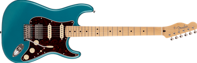 Made in Japan Hybrid II Stratocaster HSS Limited Run Reverse Telecaster Head, Maple, Ocean Turquoise Metallic