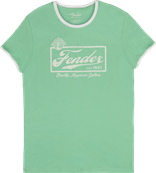 Fender Beer Label Men's Ringer Tee, Sea Foam Green/White, XXL