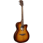 guitare electro-acoustique lag auditorium slim cut electro brown shadow