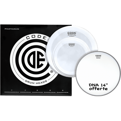 Code Drumheads Pack de Peaux signal smooth rock  cc 14 dna coated