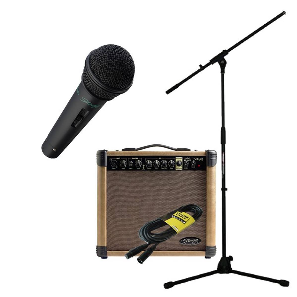 Stagg Pack chant complet 20W Micro + Cable + Ampli + Pied de micro