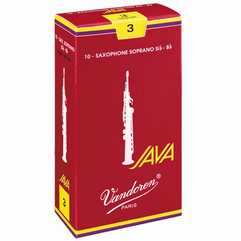 Vandoren SR3025R - Java Filed Red Cut force 2.5 - anches saxophone soprano - boite de 10