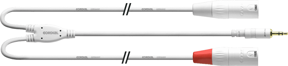 --- DISCONTINUE ---Cordial CFY3WMM-SNOW - câble y rean 3.5mm stéréo/2x xlr m 3m blanc