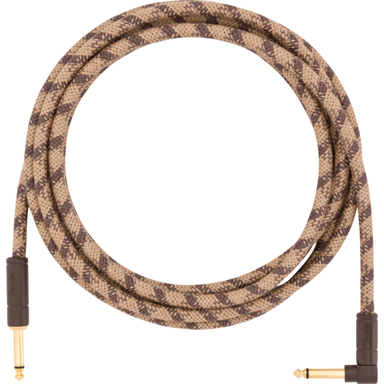 Festival Instrument Cable, Straight/Angle, 10', Pure Hemp, Brown Stripe