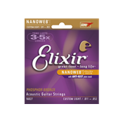 Elixir 16027 - Jeu de Cordes Guitare Acoustique Custom Light 11-52