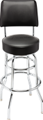 Fender Blackout Backrest Barstool with Embossed Logo, 30