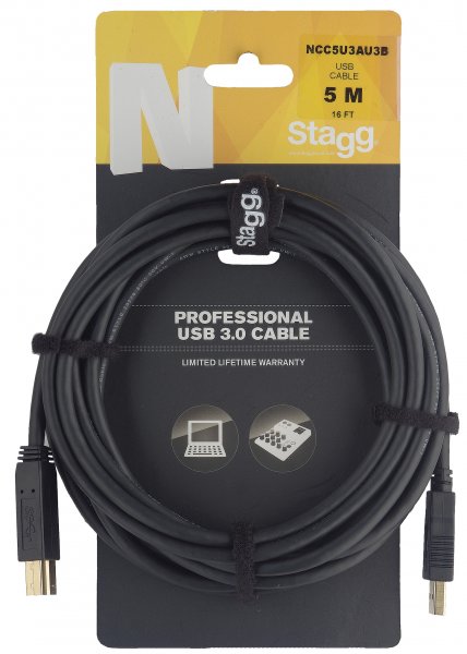 Stagg NCC5U3AU3B - Câble Ordinateur USB 3.0 / SuperSpeed USB - 5M