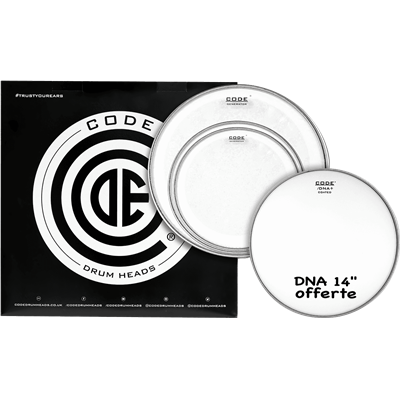 Code Drumheads Pack de Peaux generator clear standard  cc 14 dna coated