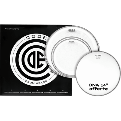 Code Drumheads Pack de Peaux generator clear standard cc 14 dna coated