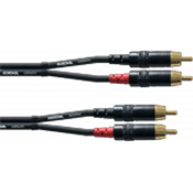 Cordial CFU0.3CC - câble audio double rean 2x 2 rca doré 0.3m