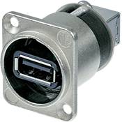--- DISCONTINUE ---Neutrik NAUSB-W - trav. pan. USB A-B étanche nick.