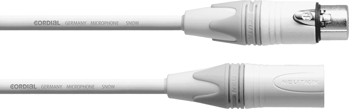 --- DISCONTINUE ---Cordial CXM2.5FM-SNOW - câble micro neutrik xlr m./xlr f. 2,5m blanc