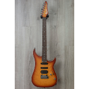 ---discontinué ---Guitare électrique Vigier Ultra Blues mahogany HSS Tremolo Amber mat burst
