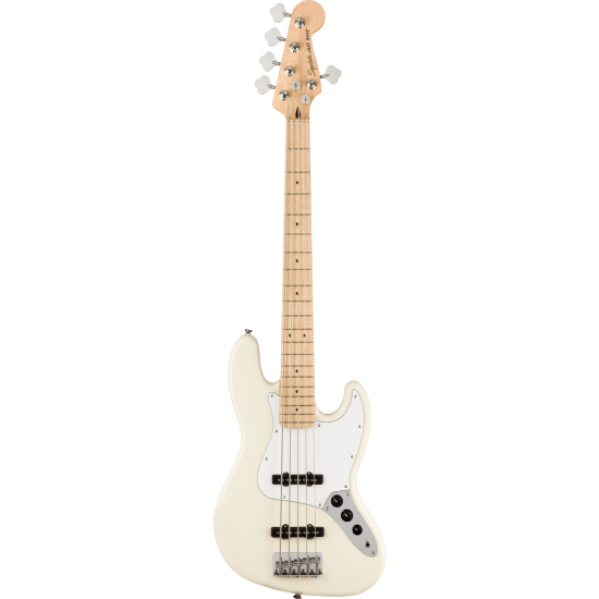 Affinity Series Jazz Bass V, Maple Fingerboard, White Pickguard, Olympic White