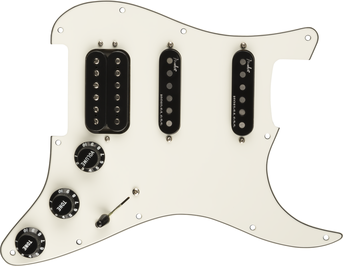 PreWired Strat Pickguard, Shawbucker Bridge/Gen 4 Noiseless Neck