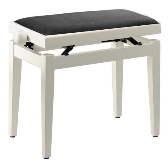 Banquette piano Stagg PB05 Blanc Mat avec pelote en velours noir